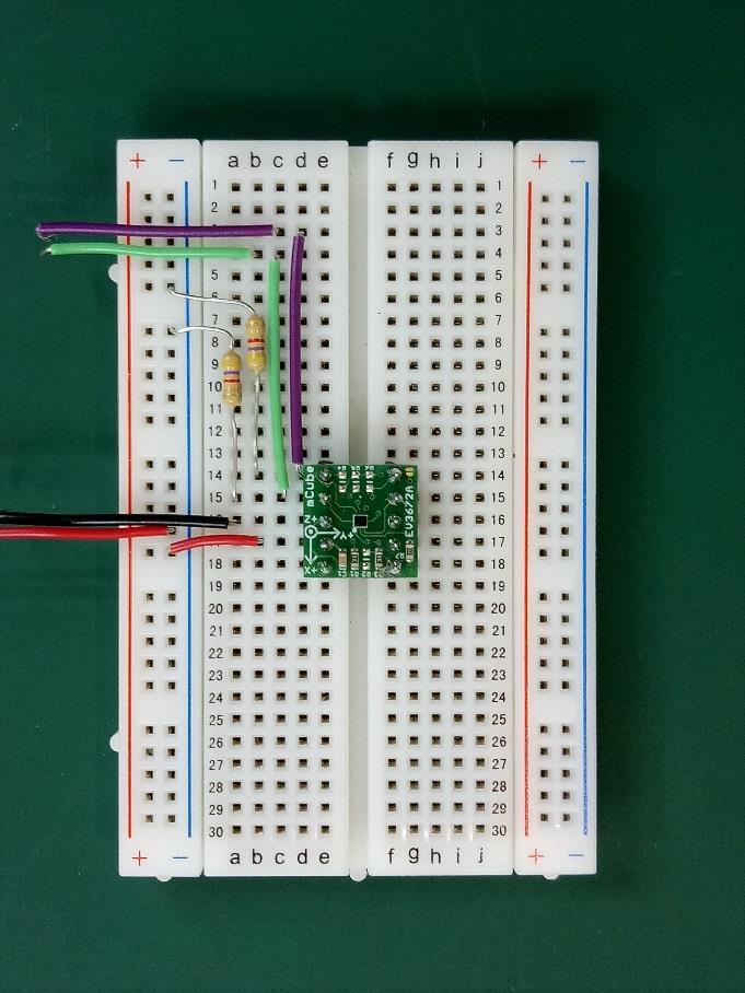2 ASSEMBLY AND TEST The EV3672A evaluation board can be easily wired to any microcontroller. This example shows a typical Arduino platform.