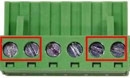 terminal block connector. Tighten the wire-clamp screws to prevent the wires from loosening.