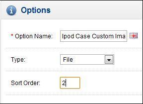 When we move to the Option tab under the Catalog > Product to add the option to the product, there is only an selection to require the file or not.