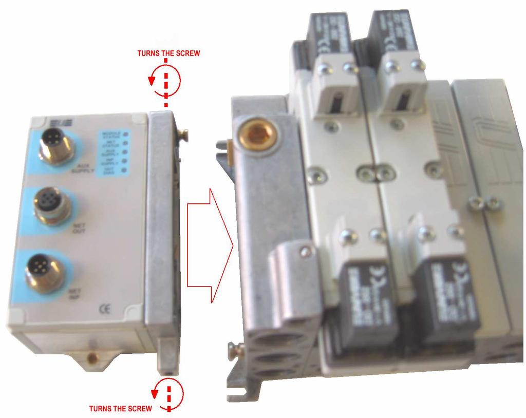 connector pin Subsequently turns the screw FieldBus Accessories