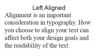 Legibility and alignment Left-aligned text is most legible, because spacing between words is uniform.