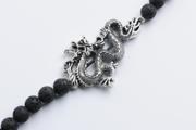 Dark grey Lava stones with dividers in antique silver look make this Fashion Heaset a contemporary fashion accessory with