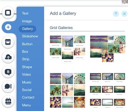 Step: 1 Click the Plus icon > Choose Gallery Galleries Scroll through the many