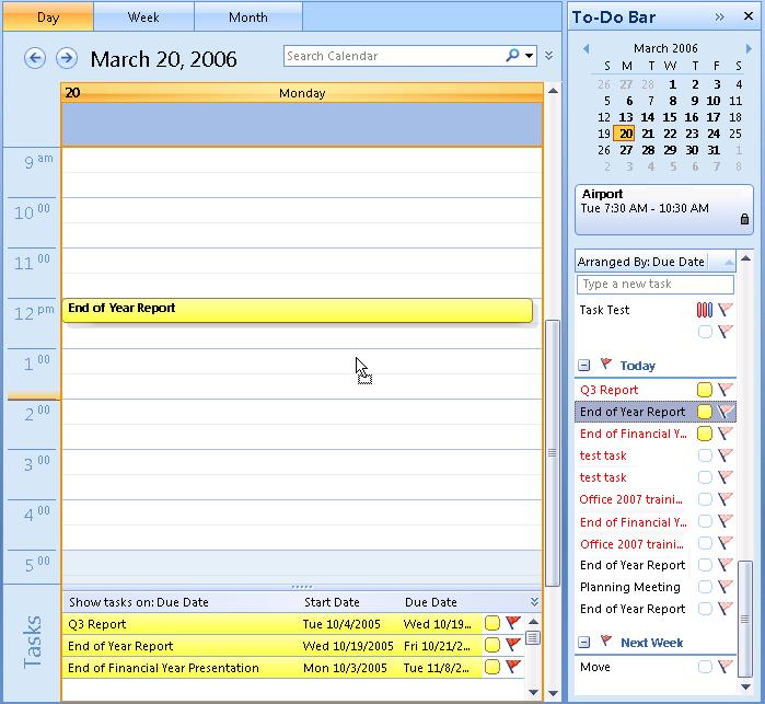 Schedule Time for an Outlook 007 Task Schedule time in your Outlook 007 Calendar to work on a task, or schedule a meeting to talk about a task. On the Outlook navigation pane, click Calendar.
