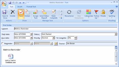 Create an Outlook 007 Task from OneNote 007 Create Outlook 007 tasks using OneNote 007, and then view and manage the tasks using Outlook 007.