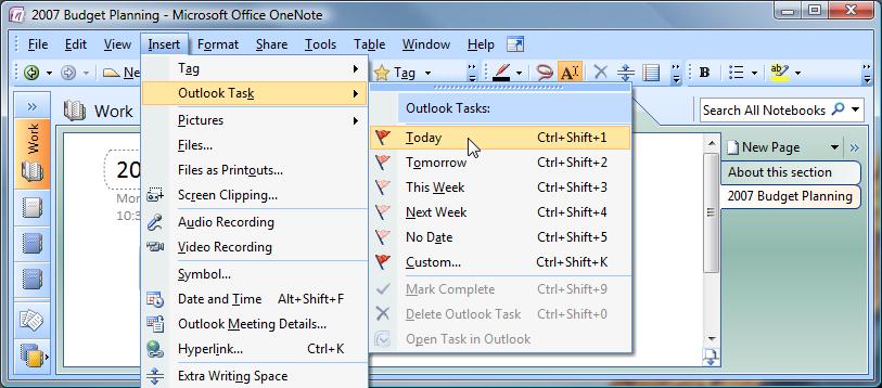 Notes Make minor changes to the task in OneNote 007 without opening the task in Outlook 007.