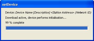 Settings 44/157 During the download a progress bar is displayed, in the status line a clock / green hook symbol is
