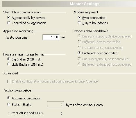 Configuration 50/157 4.3 Master Settings At the Master Settings pane device related settings can be made. These settings only become active after the configuration was downloaded to the device.
