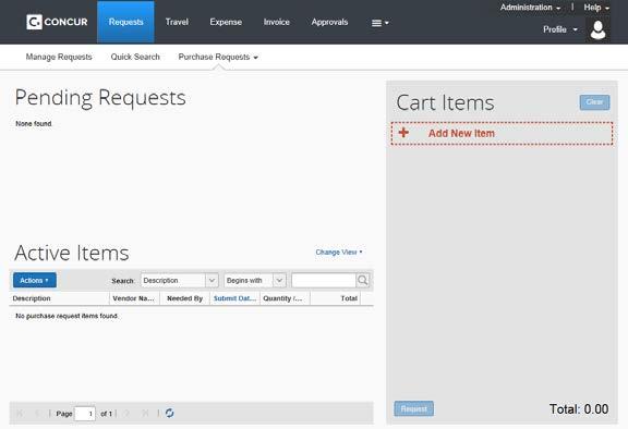 Creating a Purchase Request Creating a