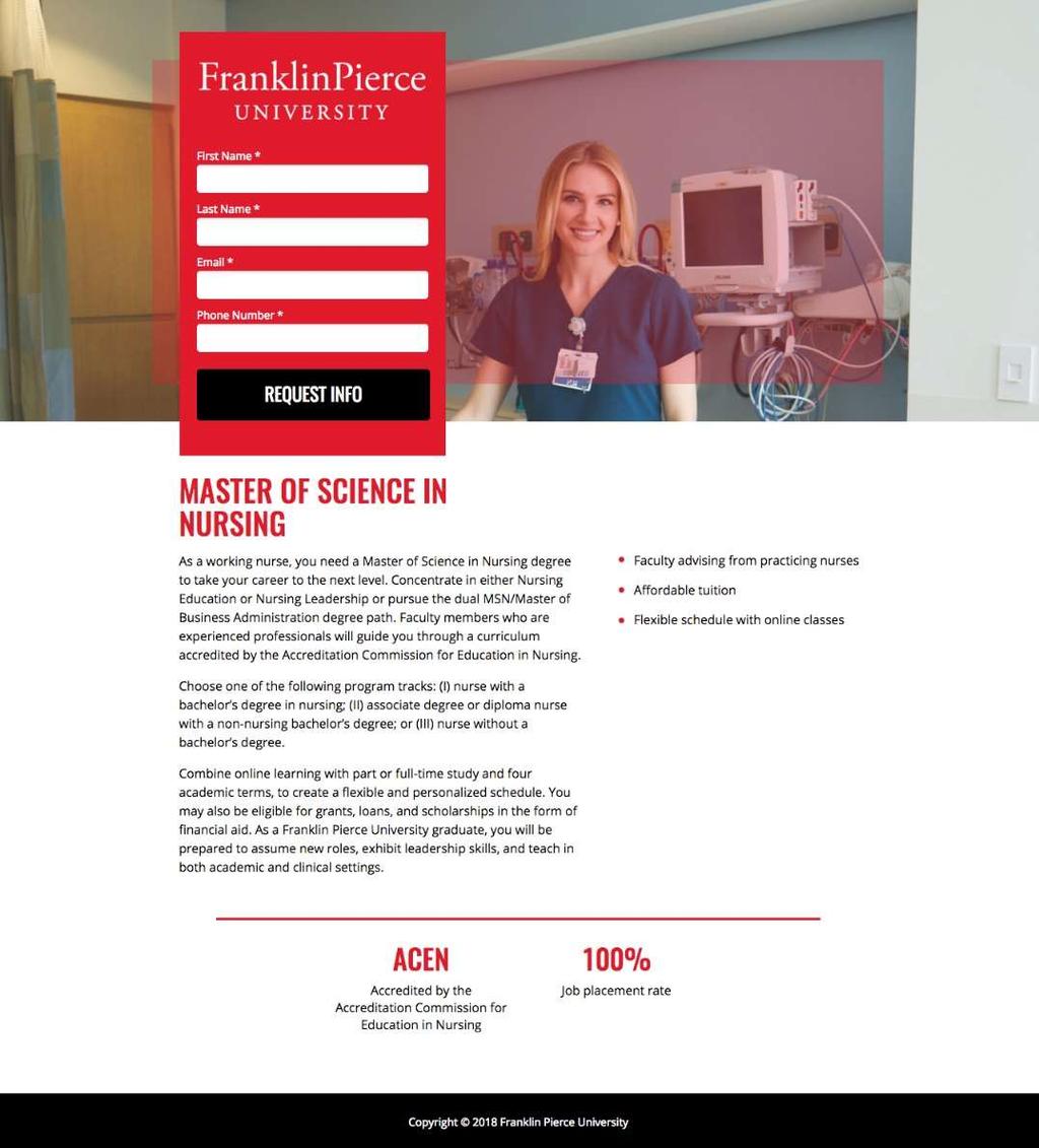 Landing Page Best Practices Limit required form fields to 5 or fewer Clear call to