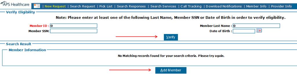 7. Submit to KEPRO Page - Click the blue Submit to KEPRO button to submit your CFSN. For Grant Funded Members or Members without a MaineCare number 1. Begin the CFSN on the New Request page.