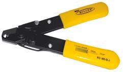 MILLER DUAL-HOLE FIBRE OPTIC STRIPPER 2 Description Dual-hole fibre optic stripper FO103-D-J The FO103-D-J A 140µm diameter hole and V-opening in the blade make this tool