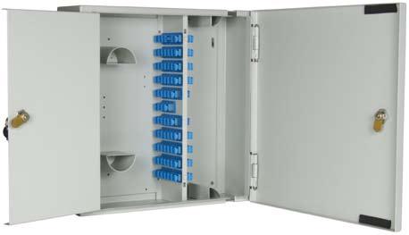 Internal Management Wall Boxes W07 - Lockable 72 Position SC / LC / E2000 / MTRJ Double Door Wall Box Up to 144 Fibres Ordering Information Unloaded: W07XXX00 SC MULTIMODE SIMPLEX W07 (72 Ports) With