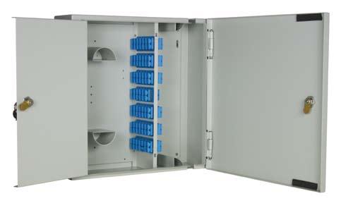 Internal Management Wall Boxes W08 - Lockable 48 Position SC Duplex / LC QUAD Double Door Wall Box Up to 192 Fibres Ordering Information Unloaded: W08XXX00 LC QUAD SINGLEMODE W08 (48