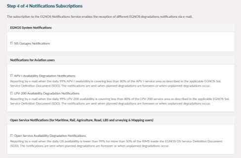 Registration and notification subscription 1. Registration in the EGNOS user support website (top right) 2.