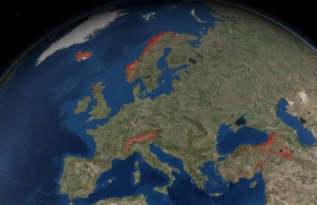 EGNOS visibility maps EGNOS is available over all Europe, but the terrain orography could affect