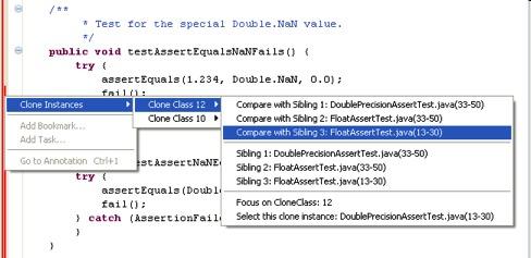 Clone bars Displays cloning information in the IDE Helps when working with cloned code Clone bars are also shown in an IDE, but directly on the