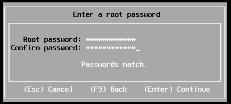 Next define the root password provided by
