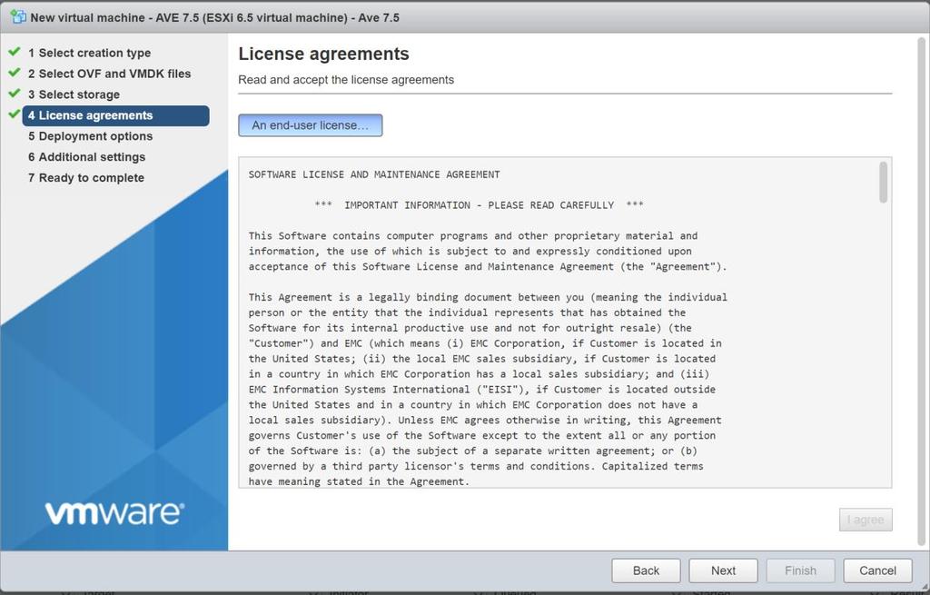 6. Agree to the end-user license agreement and select Next. 7.