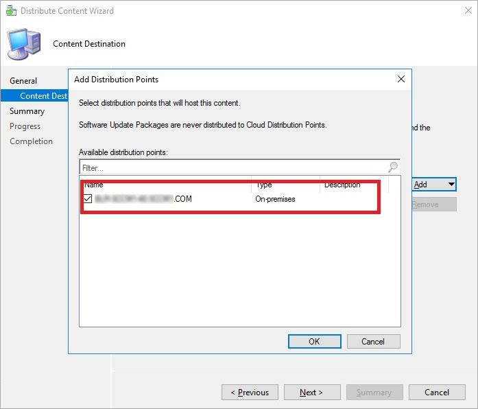 Figure 9. Add distribution points NOTE: SCCM 2016 uses distribution points to store files needed for packages to run on client computers.