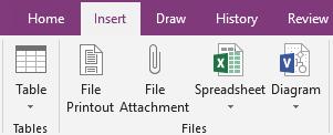 content and can be opened directly from OneNote after insertion from OneNote menu.
