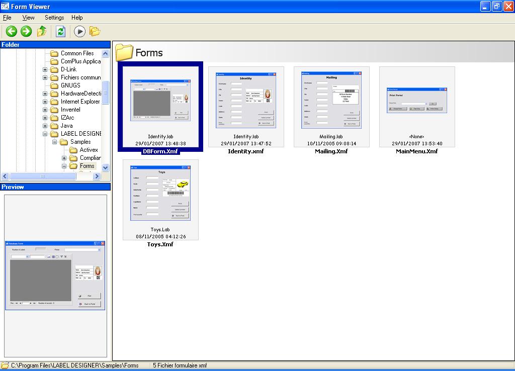 Chapter 1-2 Form Viewer User Guide The Menu bar The Menu bar consists of three menu items: File, Settings and Help.
