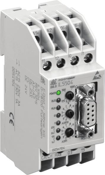 Installation / Control / Monitoring Technique MINIMASTER CANopen PLC IL, IN 6 Your Advantages Compact CAN-operation Graphical programming Qquick and easy installation Various input- / output module