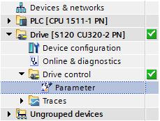 1. In the Network view, add the CU 320-2 PN and assign the desired IP address. 2. However, do not assign a controller to the drive yet! 1 2 2.