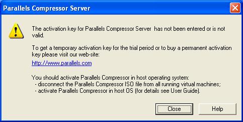 2BActivating Parallels Compressor Server 19 Activating Compressor in Host OS If Parallels Compressor was installed in the host operating system, it should be activated on the host.