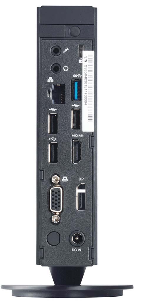 Shuttle Slim PC System XS3500BA V4 Connectors Front Panel Back Panel 1 Power button A Microphone input I USB 3.