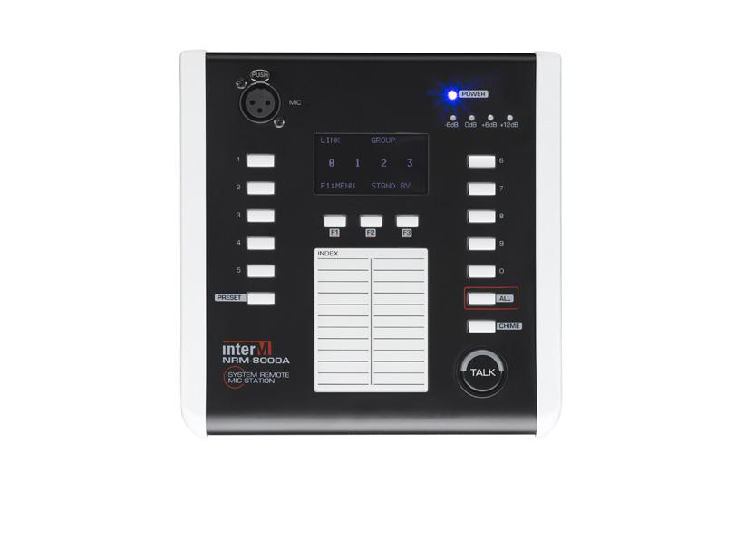 Digital Audio Matrix System NPX System LOCAL MACHINE NLM-8000C Local Machine Used in a single and expansion system Wall type local machine controller 1.