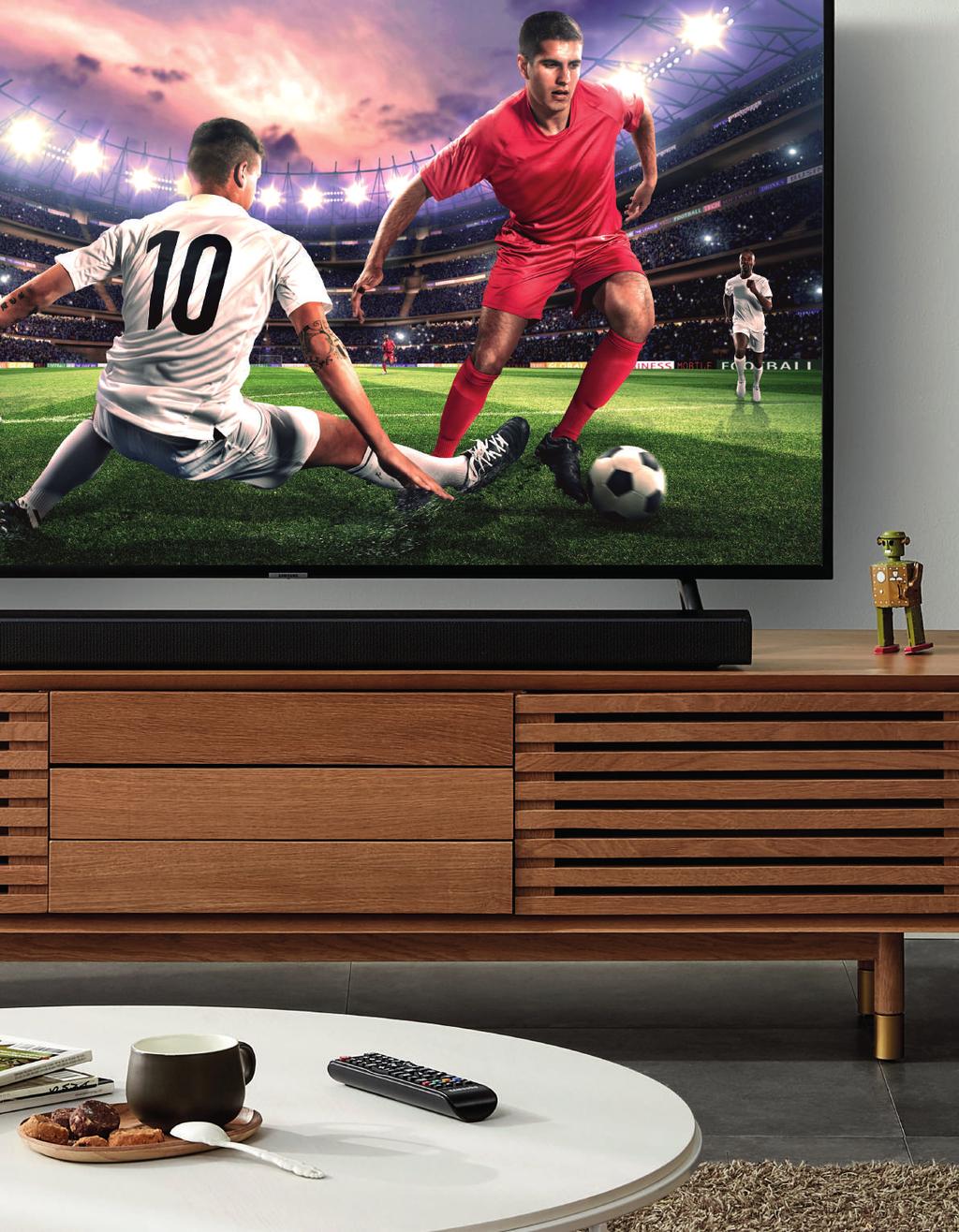 Elevate your TV sound Go beyond what you see and relish the vibrant sound delivered by Samsung s audio technology.