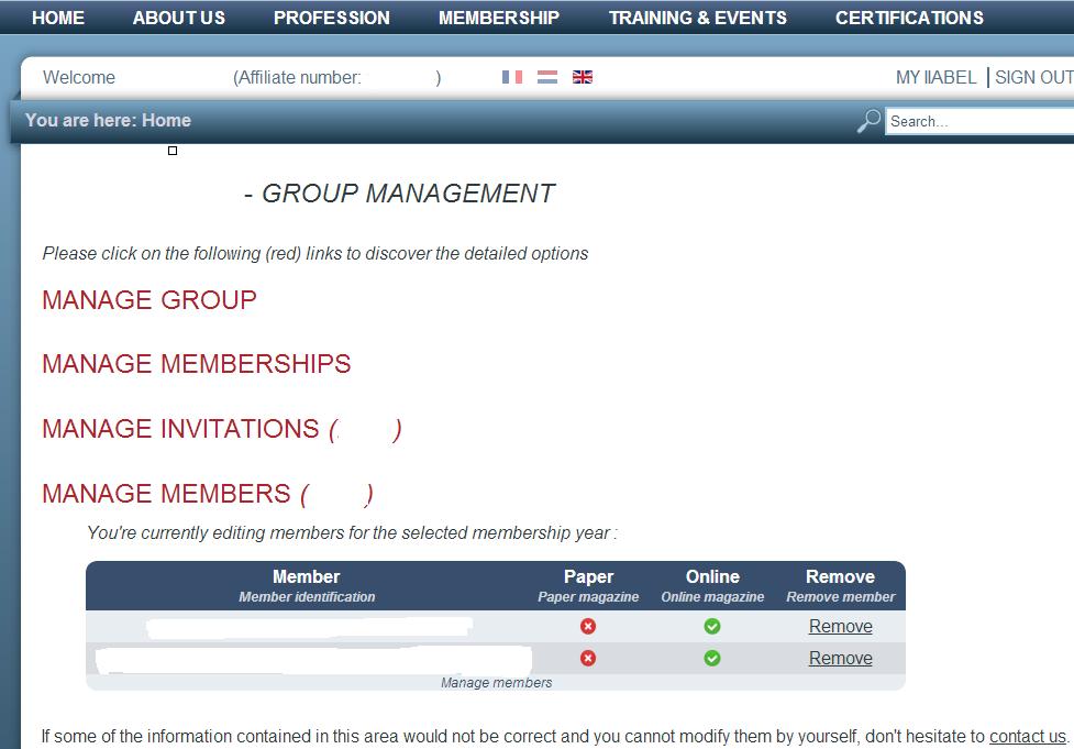 3/ Remove the member that should be taken out of your group membership.