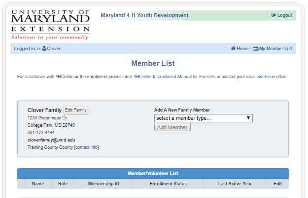2. Profile Information Complete the fields for family information. Fields marked with a red asterisk are required. You will add members of your family to the profile.