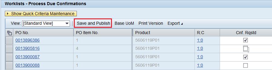Note: In PO Worklist screen, you have option to sort the PO in descending/ascending order which will help you to know the no of products available for each PO as seen below.