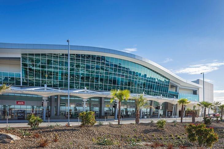 The San Diego International airport is 3 miles northwest of downtown San Diego.
