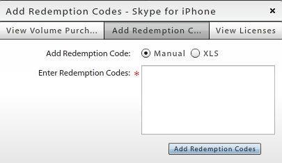 Managing Volume Purchase Program Redemption Codes For applications obtained through the Volume Purchase Program that carry redemption codes, add the redemption codes to the server.
