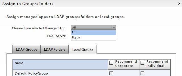 Assigning BlackBerry Apps to Members of LDAP Groups/Folders or Local Groups You can assign BlackBerry managed apps to all members of an LDAP group/folder or local group. 1.