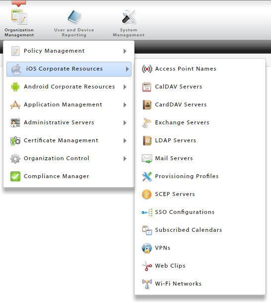 Corporate Resource Management Corporate Resources refer to servers, networks, and other resources which are available to ios and Android users.