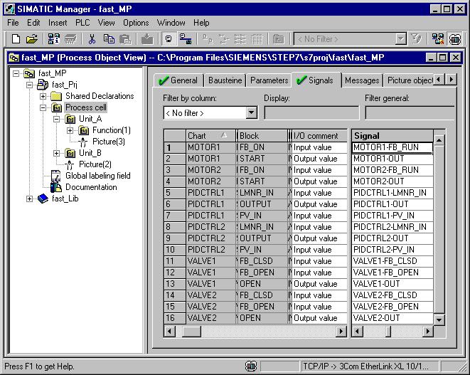 Programming and interconnecting the process tags 7.1 How to program and interconnect the process tags Step Action 7 Close the "Insert signals" dialog box.