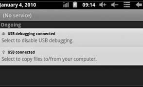 mode. You can see this USB icon and then drag the status