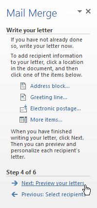 6. When you're done, click Next: Preview your