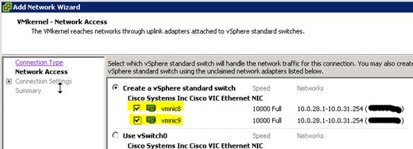 Add a new VMkernel port and add both NICs