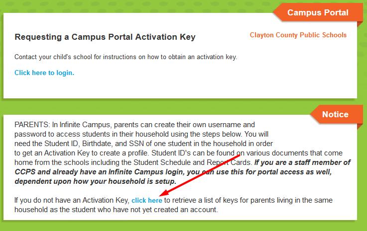 parents/guardians who have been assigned a Portal Activation Key.