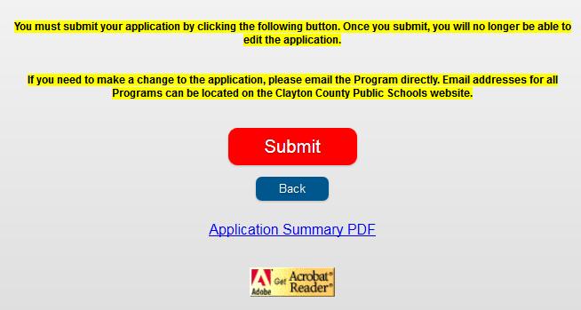 You will return to the student screen, select Save/Continue to arrive at the final screen to submit your registration.