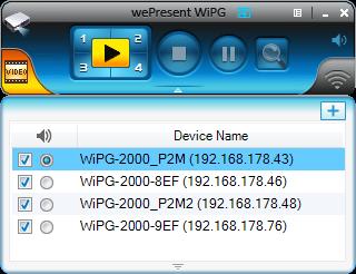 1-to-4 Projection 2000 Project one source to up to 4 different WiPG devices Search your network for more