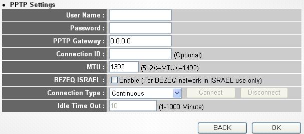 Parameter Obtain an IP address Use the following IP Address IP Address Description The ISP requires you to obtain an IP