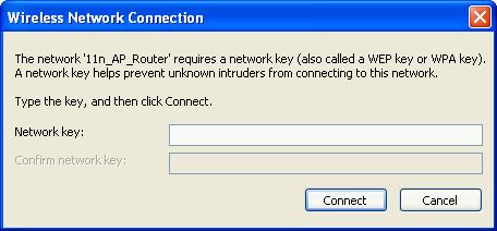 key. You can later change this network key via the wireless configuration menu.