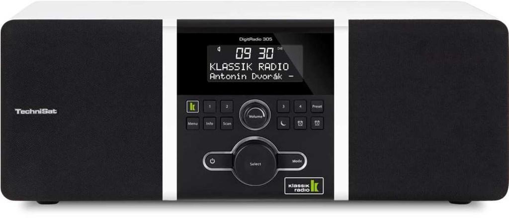 DigitRadio 305 Klassik Edition Special Klassik Radio Edition for German radio station Klassik Radio DAB frequention: 174 240 MHz Impressive stereo sound quality