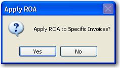 The screen above will pop up after clicking OK to the ROA part. You will then be prompted to specify which invoices are related to the payment.